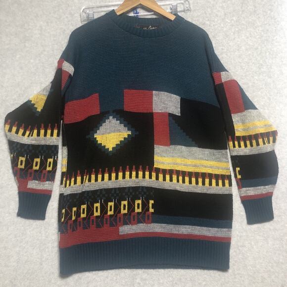 Oleg Cassini Crewneck Sweater Mens Large Grandpa Dad Preppy Made In USA Vtg 80’s - Picture 1 of 10